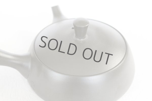 Photo3: Tokoname Kyusu Japanese tea pot flat shape reductional fire Gafu Ito 90ml  (3)
