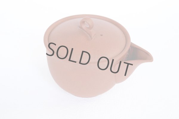 Photo5: Tokoname Japanese Shudei tea pot kyusu shiboridashi Hohin Hakuyo red 260ml (5)