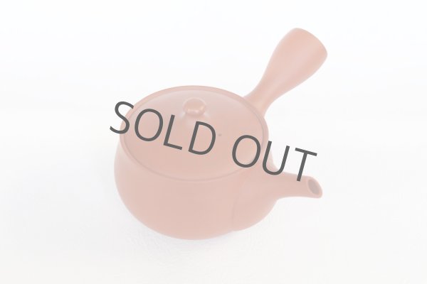 Photo9: Tokoname tea pot kyusu Jinsui Kiwami shudei red hana 370ml (9)