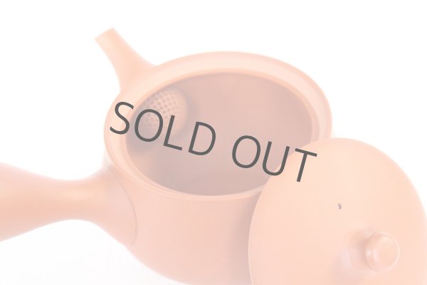 Photo6: Tokoname tea pot kyusu Jinsui Kiwami shudei red hana 370ml (6)