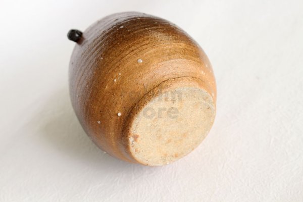 Photo6: Shigaraki pottery Japanese small vase mimi bidoro H 13cm (6)