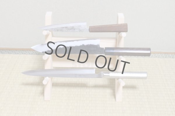 Photo5: Japanese wooden knife stand display holder tower rack for 3 knives (5)