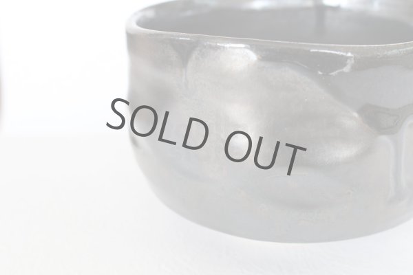 Photo8: Mino Japanese pottery tea ceremony matcha bowl kuro black shining glaze chawan (8)