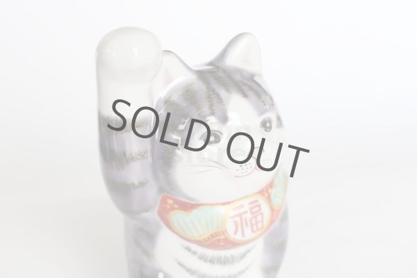 Photo1: Japanese Lucky Cat Kutani Porcelain Maneki Neko yon shiyusai H 14cm  (1)