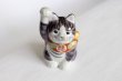 Photo3: Japanese Lucky Cat Kutani Porcelain Maneki Neko yon shiyusai H 14cm  (3)
