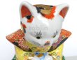 Photo3: Japanese Lucky Cat Kutani Porcelain Maneki Neko fukusuke ojigi H13.5cm (3)