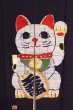 Photo8: Kyoto Noren SB Japanese batik door curtain Maneki Lucky Cat n.blue 85cm x 150cm (8)