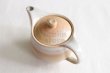 Photo11: Hagi yaki ware Japanese tea pot Maru with stainless tea strainer 480ml (11)