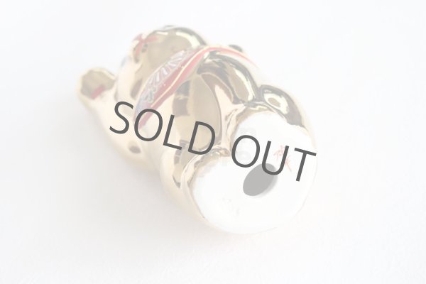 Photo7: Japanese Lucky Cat Kutani Porcelain Maneki Neko gold  kinnuri H 13.5cm (7)