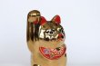 Photo4: Japanese Lucky Cat Kutani Porcelain Maneki Neko gold  kinnuri H 13.5cm (4)