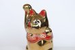 Photo3: Japanese Lucky Cat Kutani Porcelain Maneki Neko gold  kinnuri H 13.5cm (3)