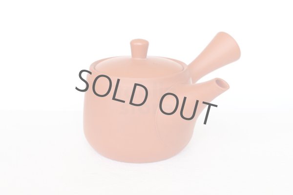 Photo3: Tokoname tea pot kyusu Jinsui Kiwami shudei red oke gata 400ml (3)
