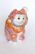 Photo6: Japanese Lucky Cat Kutani Porcelain Maneki Neko rokugo pink mori H 19.5cm  (6)