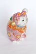 Photo3: Japanese Lucky Cat Kutani Porcelain Maneki Neko rokugo pink mori H 19.5cm  (3)