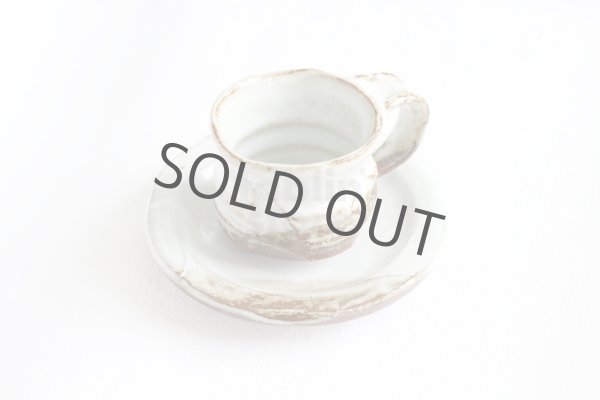 Photo10: Hagi ware Japanese pottery mug coffee tea cup Kashun with saucer 170ml (10)