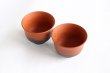 Photo2: Tokoname Japanese Yunomi tea cups Koji Iwase syudei yohen red 85ml set of 2 (2)