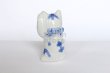 Photo8: Japanese Lucky Cat Kutani Porcelain Maneki Neko sansan sometsuke H 10cm  (8)