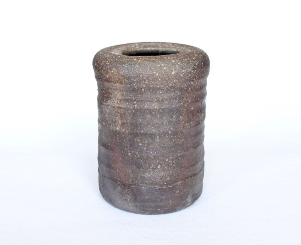 Photo4: Shigaraki pottery MG Japanese wall-hanging vase tabimakura kamahen H13cm (4)