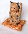 Photo1: Japanese Lucky Cat Kutani Porcelain Maneki Neko red mori hai H30cm (1)