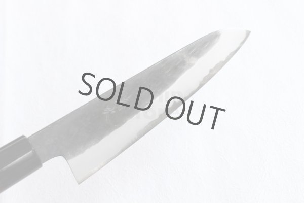 Photo7: Takayuki Iwai Aogami super blue steel Ibuki Kurouchi black finish Gyuto knife 210mm (7)