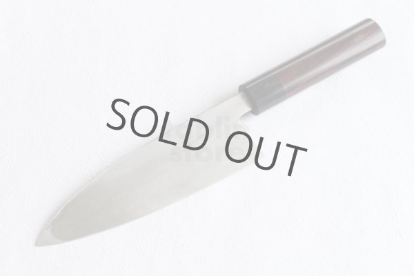 Photo4: Takayuki Iwai white 1 steel Ibuki Kurouchi black Deba D-shape handle 180mm (4)