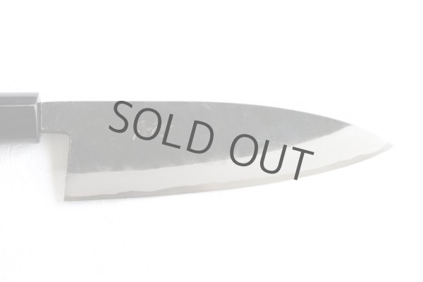 Photo12: Takayuki Iwai white 1 steel Ibuki Kurouchi black Deba D-shape handle 180mm (12)