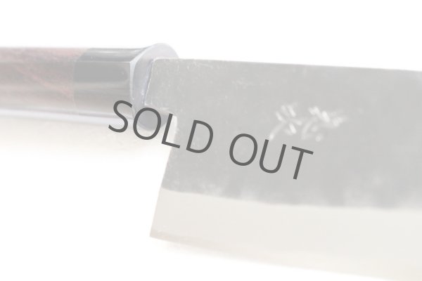 Photo11: Takayuki Iwai white 1 steel Ibuki Kurouchi black Deba D-shape handle 180mm (11)