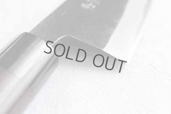 Photo10: Takayuki Iwai white 1 steel Ibuki Kurouchi black Deba D-shape handle 180mm (10)