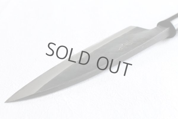 Photo8: Takayuki Iwai white 1 steel Ibuki Kurouchi black Deba D-shape handle 180mm (8)