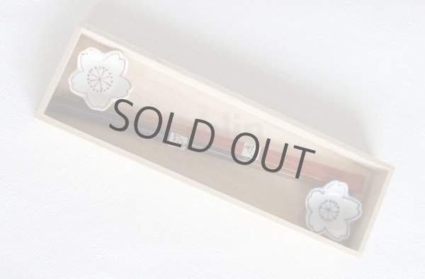 Photo10: Hasami Porcelain Japanese chopsticks & rest Cherry blossoms shape Gift set (10)