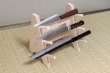 Photo1: Japanese wooden knife stand display holder tower rack for 3 knives (1)