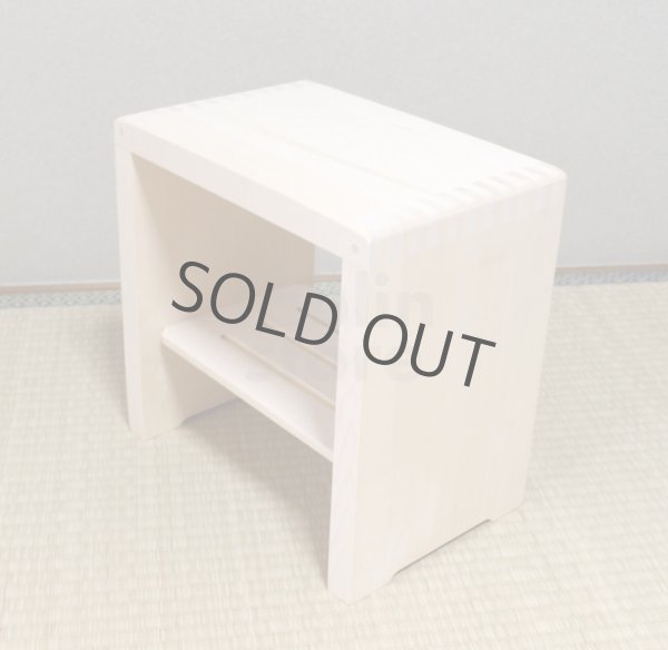 Photo6: Japanese Hiba-Hinoki bath chair natural wood Stool yc H30cm (6)