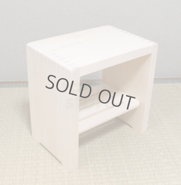 Photo5: Japanese Hiba-Hinoki bath chair natural wood Stool yc H30cm (5)