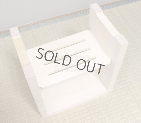 Photo2: Japanese Hiba-Hinoki bath chair natural wood Stool yc H30cm (2)