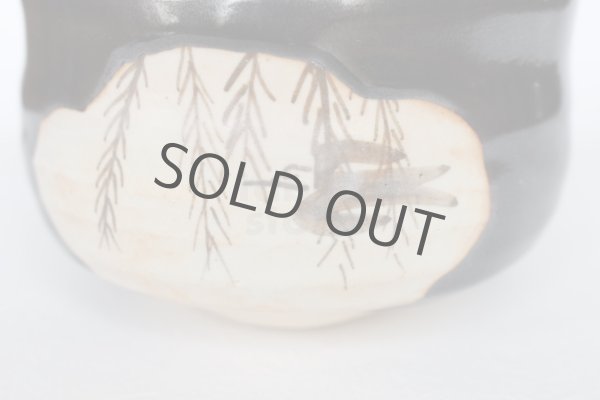 Photo9: Mino yaki ware Japanese tea bowl toga chawan seto tubame black Matcha Green Tea (9)