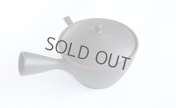 Photo2: Tokoname YT Japanese tea pot kyusu Gyokko line black 300ml (2)