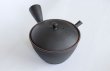 Photo3: Tokoname YT Japanese tea pot kyusu Gyokko line black 300ml (3)