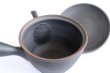 Photo5: Tokoname YT Japanese tea pot kyusu Gyokko line black 300ml (5)