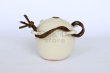 Photo7: Shigaraki Japanese pottery Vase small shirotsuya  H 8.5cm  (7)