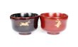 Photo1: Japanese Echizen Urushi lacquer soup rice bowl wan rabbit D10.3cm set of 2 (1)