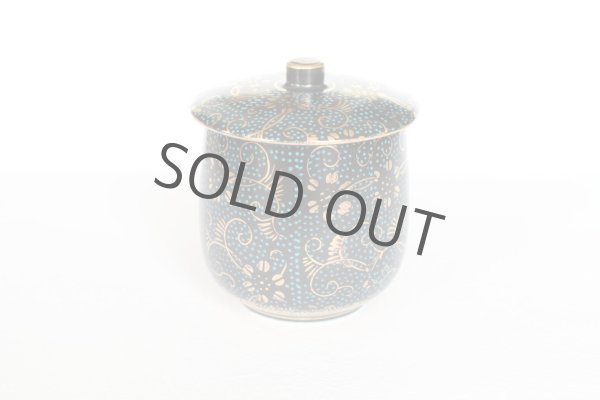 Photo9: Kutani porcelain Futatuki Yunomi blue gold aotibu Japanese tea cup (set of 2) (9)