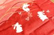 Photo9: Japanese floor pillow cushion cover zabuton cotton meisen rabbit 55 x 59cm (9)