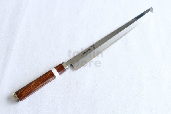 Photo1:  Shiden SAKAI TAKAYUKI Sashimi knife Yasuki silver-3 steel Sakimaru Takobiki (1)