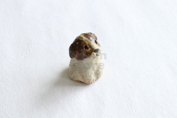 Photo2: sit dog Shigaraki pottery Japanese doll S H7cm (2)