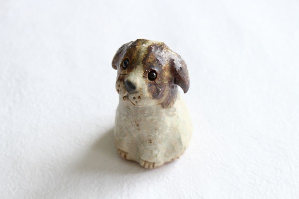 Photo5: sit dog Shigaraki pottery Japanese doll S H7cm (5)