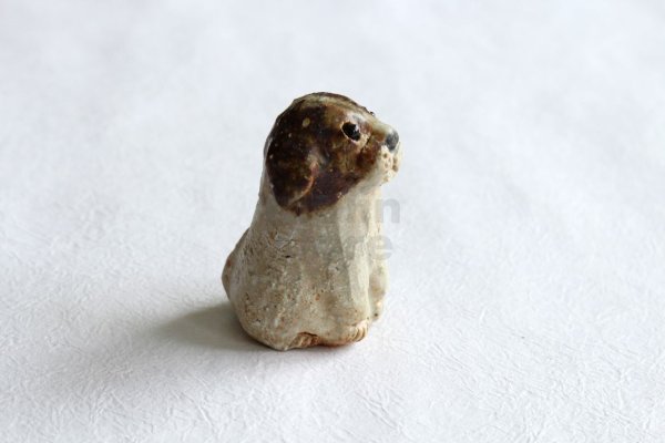 Photo6: sit dog Shigaraki pottery Japanese doll S H7cm (6)