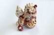 Photo3: Japanese Leo Shishi Dragon Lion dog Kutani Porcelain mori red H13cm a set of 2 (3)