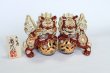 Photo4: Japanese Leo Shishi Dragon Lion dog Kutani Porcelain mori red H13cm a set of 2 (4)