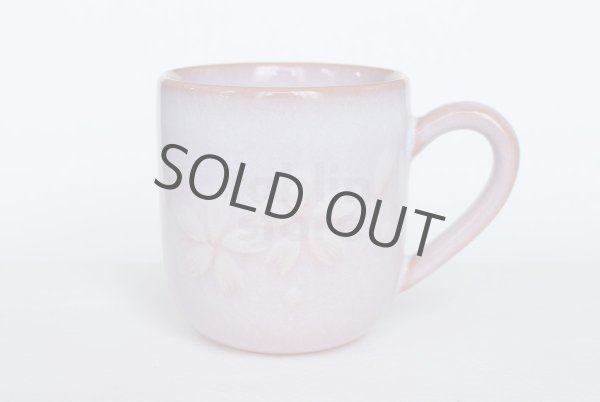 Photo6: Hagi yaki ware Japanese pottery mug coffee cup purple flower 320ml (6)