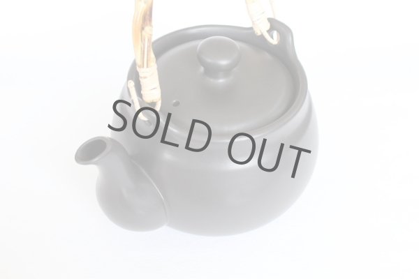 Photo8: Tokoname Dobin Japanese tea kettle black heat resistance pottery 1100ml (8)